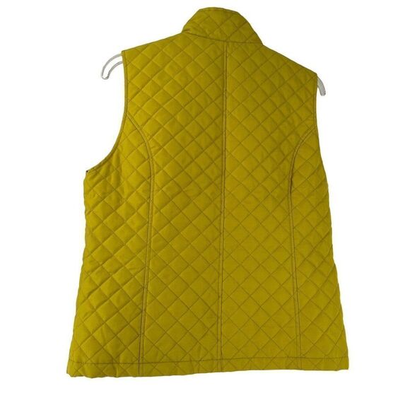 Nine West Vest Quilted Marigold Yellow Womens Size Medium Layering Full Zip - Picture 9 of 9